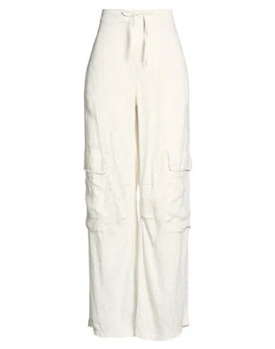 Crossley Woman Pants Ivory Size S Linen In White