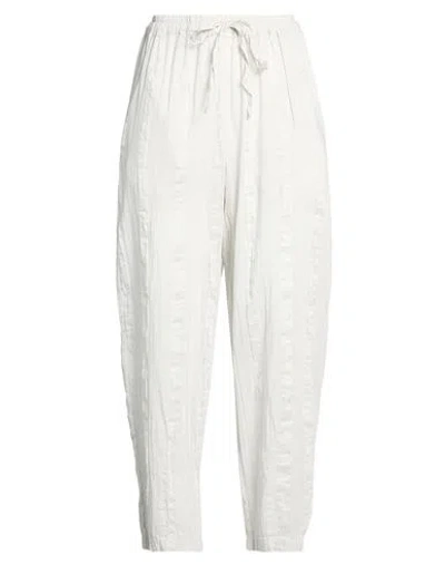 Crossley Woman Pants Light Grey Size M Cotton, Linen, Silk In Gray