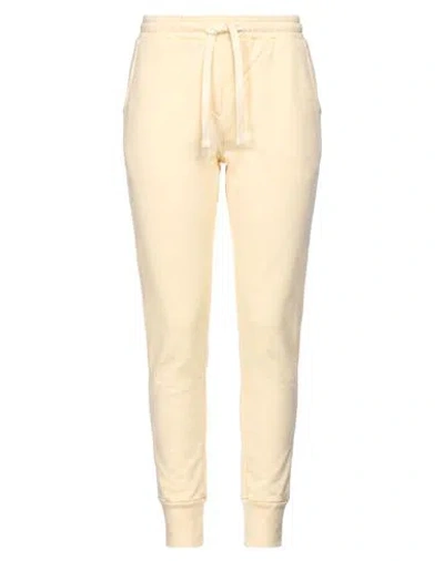 Crossley Woman Pants Pastel Yellow Size M Cotton In Neutral