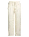 Crossley Woman Pants Pastel Yellow Size Xxl Linen In Yellow