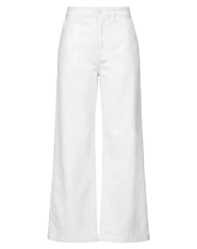Crossley Woman Pants White Size Xs Cotton, Elastane