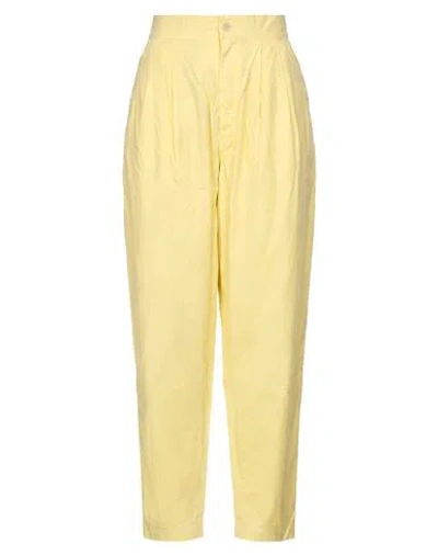Crossley Woman Pants Yellow Size Xs Cotton, Elastane