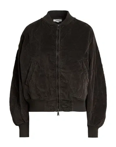 Crossley Woman Puffer Charcoal Size S Cotton, Elastane In Black