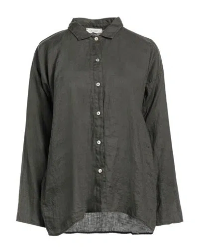 Crossley Woman Shirt Dark Green Size Xs Linen