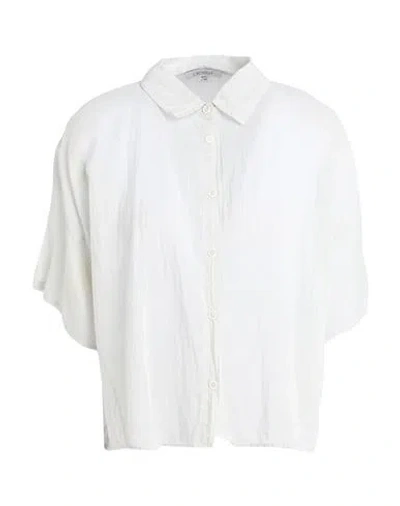 Crossley Woman Shirt Light Grey Size L Cotton, Silk In White
