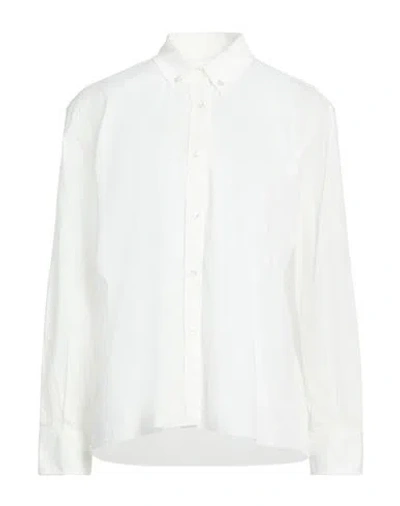 Crossley Woman Shirt Off White Size L Cotton, Elastane In Multi