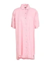 Crossley Woman Shirt Pink Size L Linen In Pink