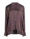 Crossley Woman Shirt Plum Size M Silk, Elastane In Purple