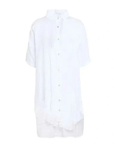 Crossley Woman Shirt White Size L Linen In Black