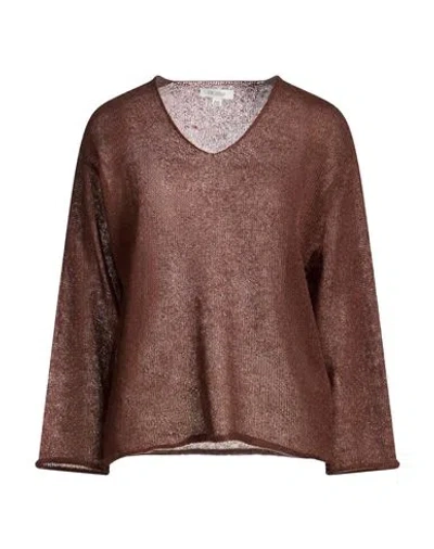 Crossley Woman Sweater Brown Size S Mohair Wool, Polyamide, Virgin Wool