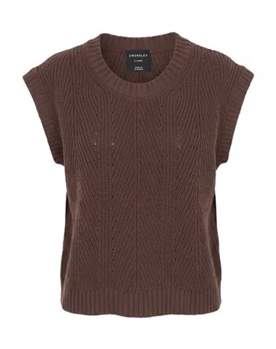 Crossley Woman Sweater Brown Size Xs Cashmere