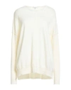 Crossley Woman Sweater Cream Size L Virgin Wool In White