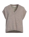 Crossley Woman Sweater Khaki Size M Virgin Wool In Beige