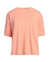 Crossley Woman Sweater Salmon Pink Size M Cotton In Salmon Pink