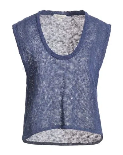 Crossley Woman Sweater Slate Blue Size M Cotton, Polyamide