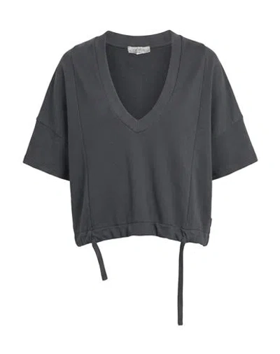 Crossley Woman Sweatshirt Charcoal Size S Cotton In Grey