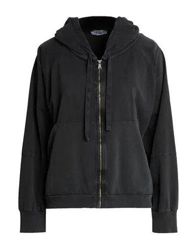 Crossley Woman Sweatshirt Charcoal Size Xs Cotton In Black