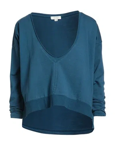 Crossley Woman Sweatshirt Deep Teal Size M Cotton In Blue