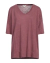 Crossley Woman T-shirt Antique Rose Size L Linen In Pink