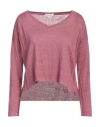 Crossley Woman T-shirt Antique Rose Size S Linen In Pink