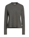 Crossley Woman T-shirt Charcoal Size L Cotton, Cashmere In Gray