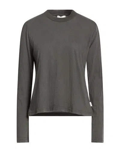 Crossley Woman T-shirt Charcoal Size L Cotton, Cashmere In Gray