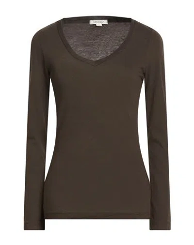 Crossley Woman T-shirt Chocolate Brown Size Xs Cotton, Cashmere