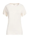 Crossley Woman T-shirt Cream Size L Linen, Elastane In White