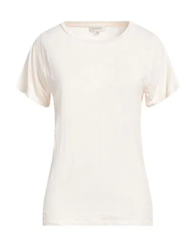 Crossley Woman T-shirt Cream Size L Linen, Elastane In White