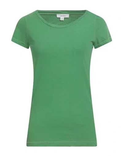 Crossley Woman T-shirt Green Size L Cotton In Gray