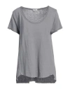 Crossley Woman T-shirt Grey Size M Linen