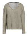 Crossley Woman T-shirt Khaki Size L Linen In Beige