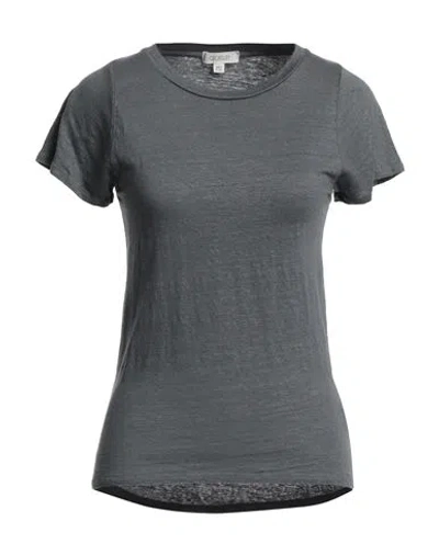 Crossley Woman T-shirt Lead Size M Linen, Elastane In Grey