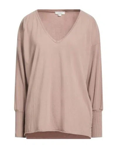 Crossley Woman T-shirt Light Brown Size L Cotton