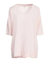 Crossley Woman T-shirt Light Pink Size M Linen