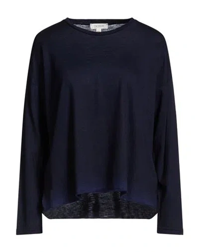 Crossley Woman T-shirt Midnight Blue Size L Virgin Wool
