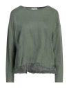 Crossley Woman T-shirt Military Green Size L Linen In Green