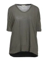 Crossley Woman T-shirt Military Green Size Xs Linen