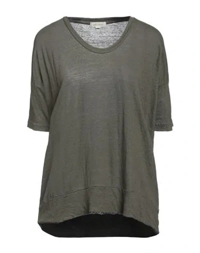 Crossley Woman T-shirt Military Green Size Xs Linen