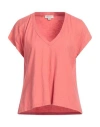 Crossley Woman T-shirt Salmon Pink Size M Cotton In Salmon Pink