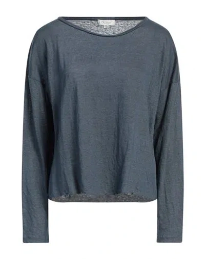 Crossley Woman T-shirt Slate Blue Size L Linen