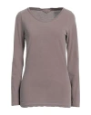 Crossley Woman T-shirt Taupe Size L Cotton In Grey