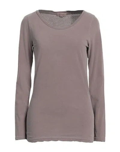Crossley Woman T-shirt Taupe Size L Cotton In Grey