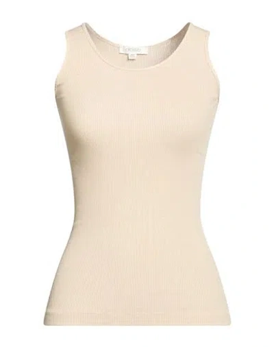 Crossley Woman Tank Top Beige Size S Cotton In Neutral