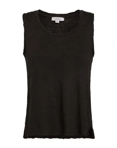 Crossley Woman Tank Top Black Size M Linen