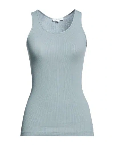 Crossley Woman Tank Top Light Grey Size L Cotton In Blue
