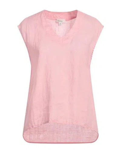 Crossley Woman Top Antique Rose Size L Linen In Pink