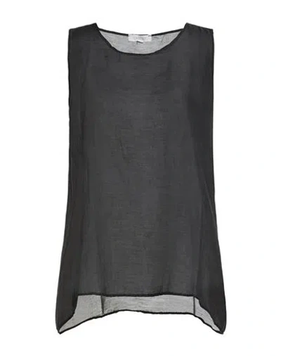 Crossley Woman Top Black Size Xl Cotton, Silk