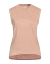 Crossley Woman Top Camel Size M Linen, Elastane In Beige
