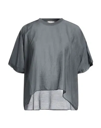 Crossley Woman Top Charcoal Size L Cotton, Silk In Gray